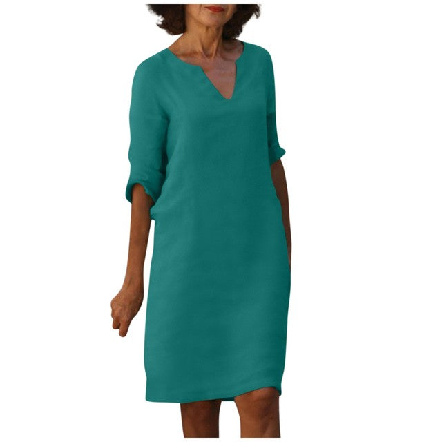 Helene - Elegant Dress With A V-Neck