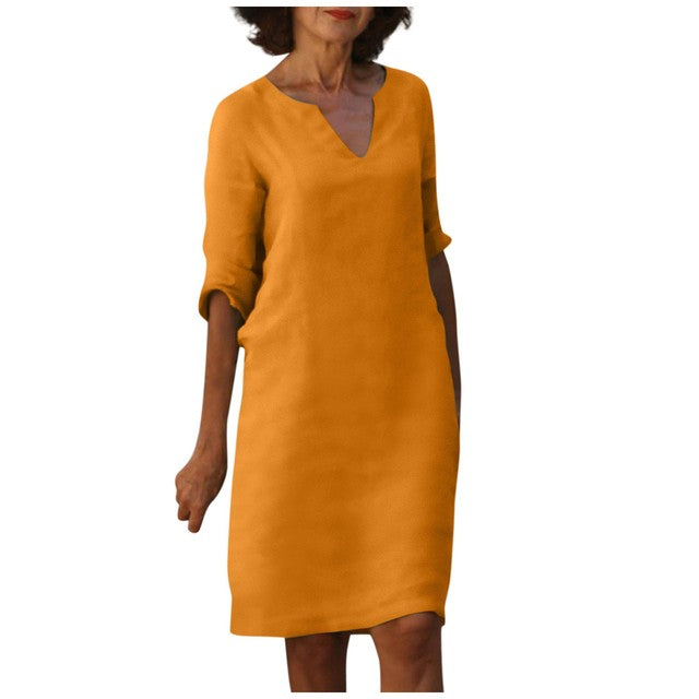 Helene - Elegant Dress With A V-Neck