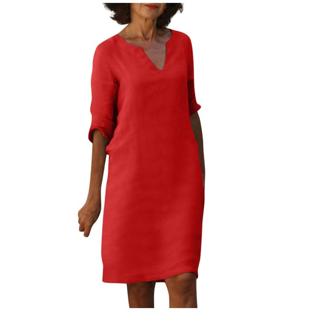 Helene - Elegant Dress With A V-Neck