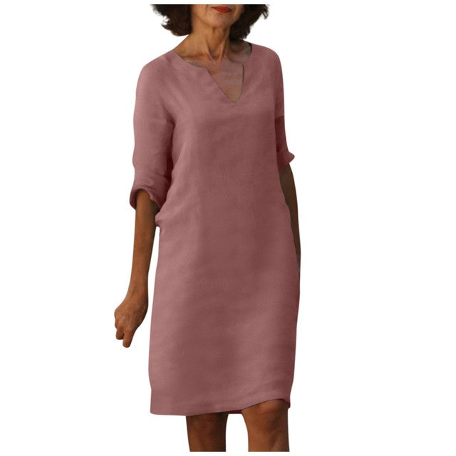 Helene - Elegant Dress With A V-Neck