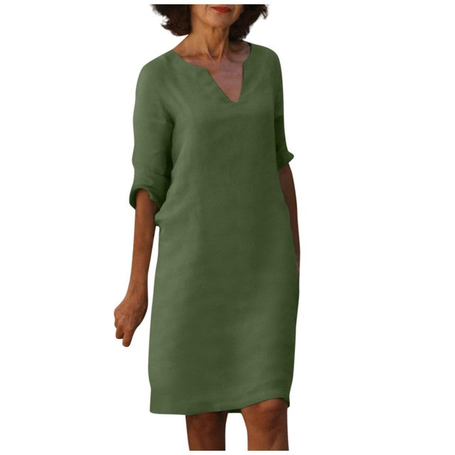 Helene - Elegant Dress With A V-Neck