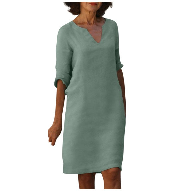 Helene - Elegant Dress With A V-Neck