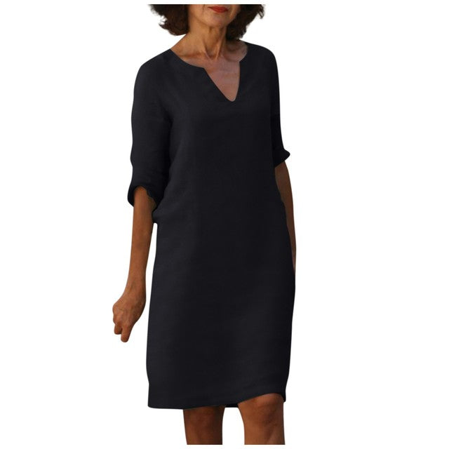 Helene - Elegant Dress With A V-Neck