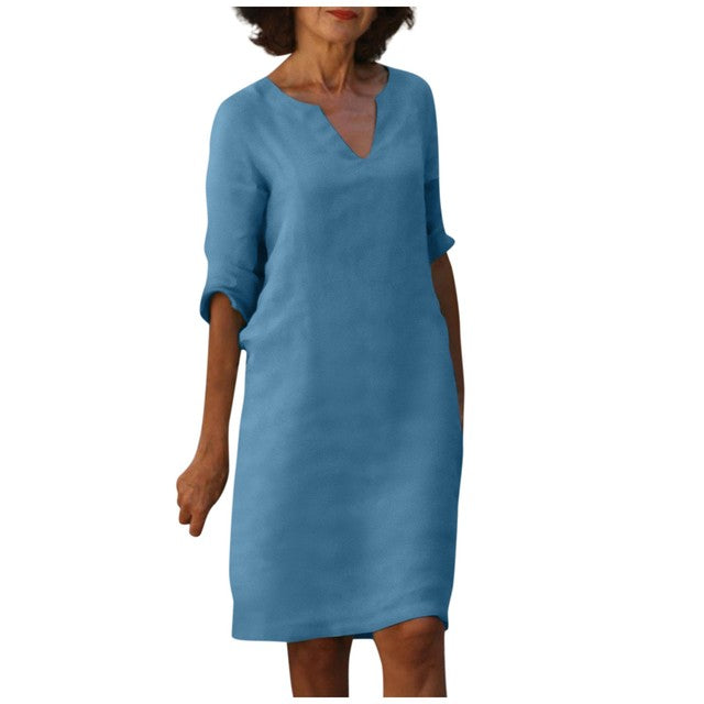 Helene - Elegant Dress With A V-Neck