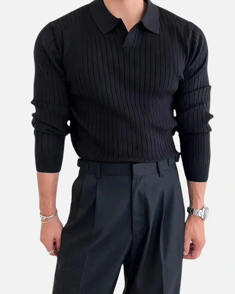 Hampton Ribbed Polo Sweatshirt