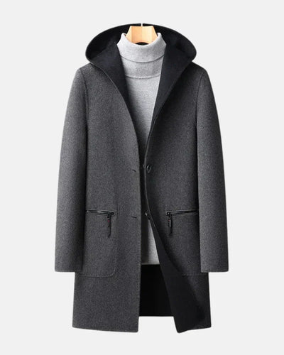 Regent Hooded Wool Overcoat