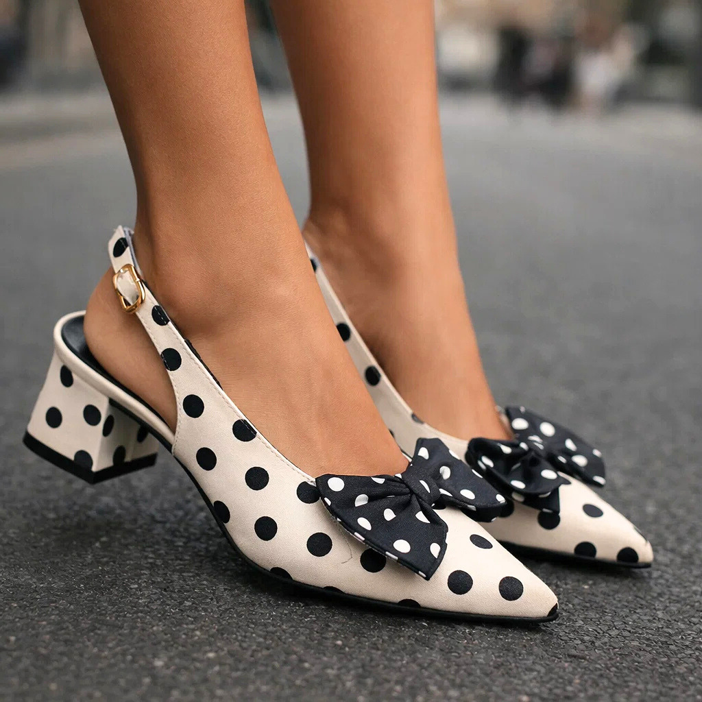 AMARA POLKA-BOW HEELS