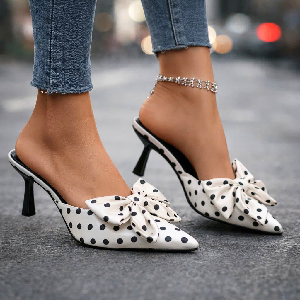 VIVIENNE POLKA-BOW HEELS