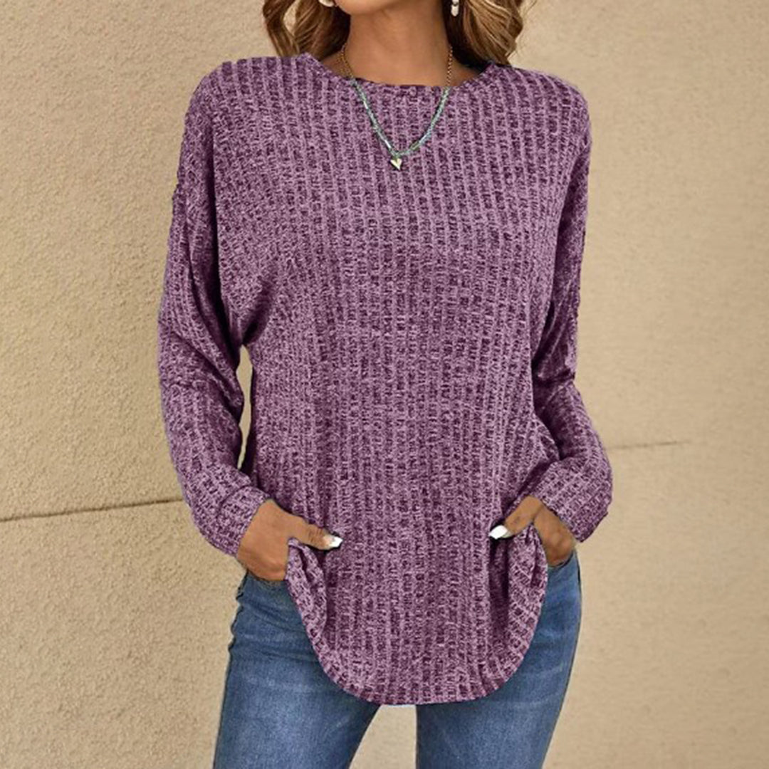 Clemence | Relaxed Fit Crew Neck Jumper with Long Sleeves for Women