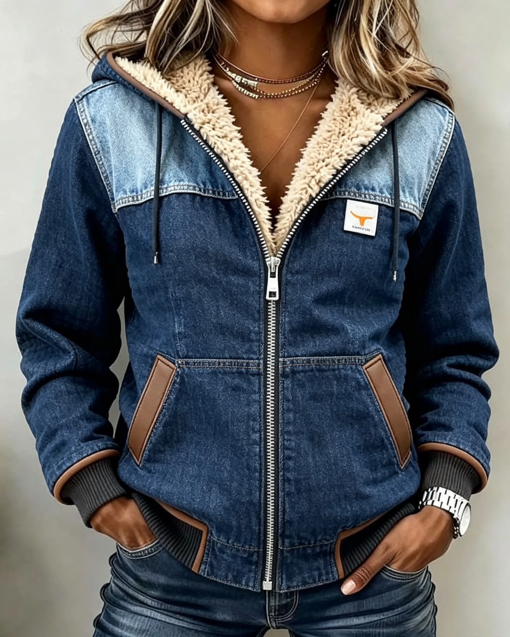 Penelope | Sherpa-Lined Quilted Zip-Up Hooded Jacket for Women
