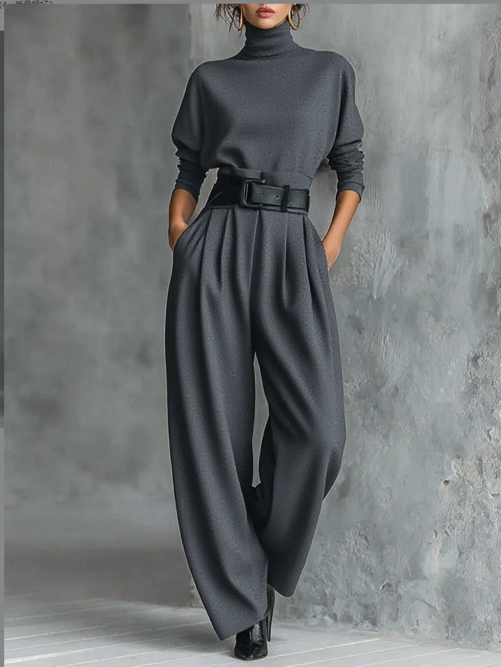JULIET -Turtleneck &amp; Straight Leg Pants Set