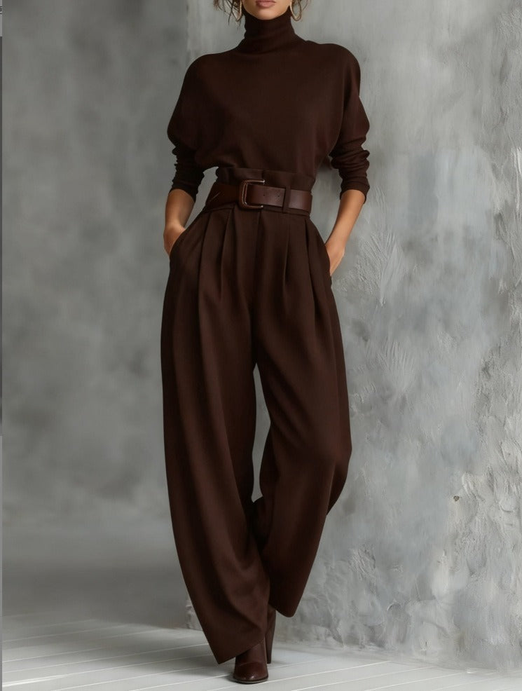 JULIET -Turtleneck &amp; Straight Leg Pants Set