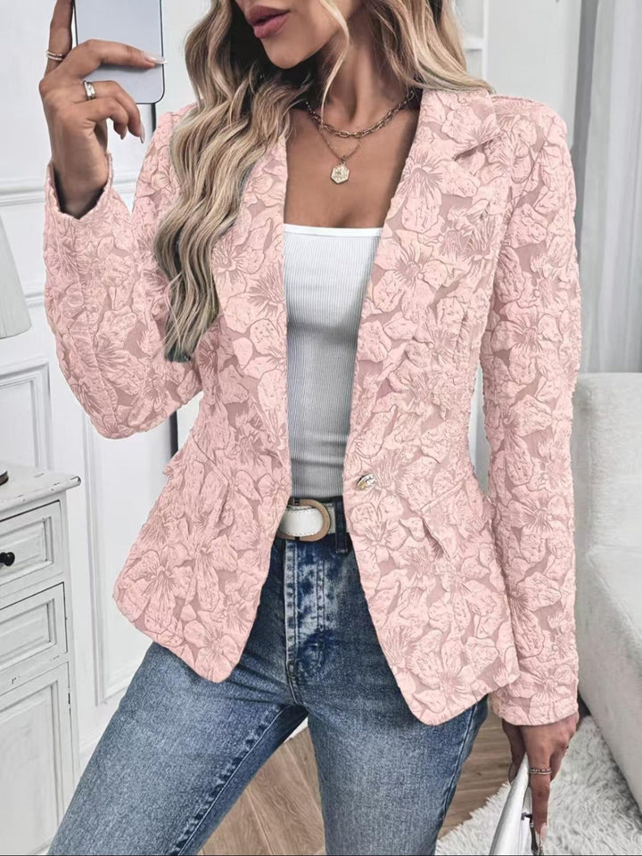 Clemence | Paisley Jacquard Fitted Blazer with Wrapped Lapels