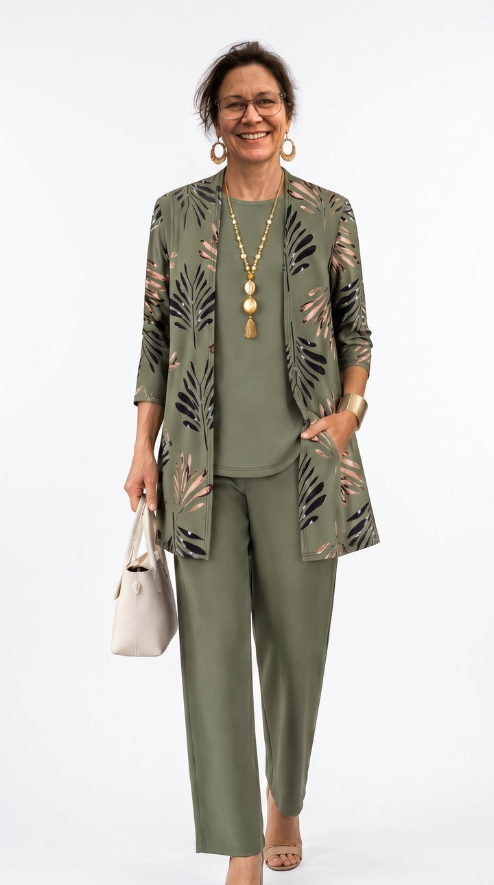 Jenilyn | Three Piece Set with Open Front Layer for Women