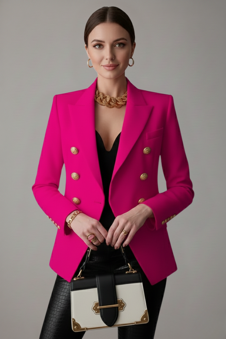 Clover | Double-Breasted Blazer with Statement Button Front for Women