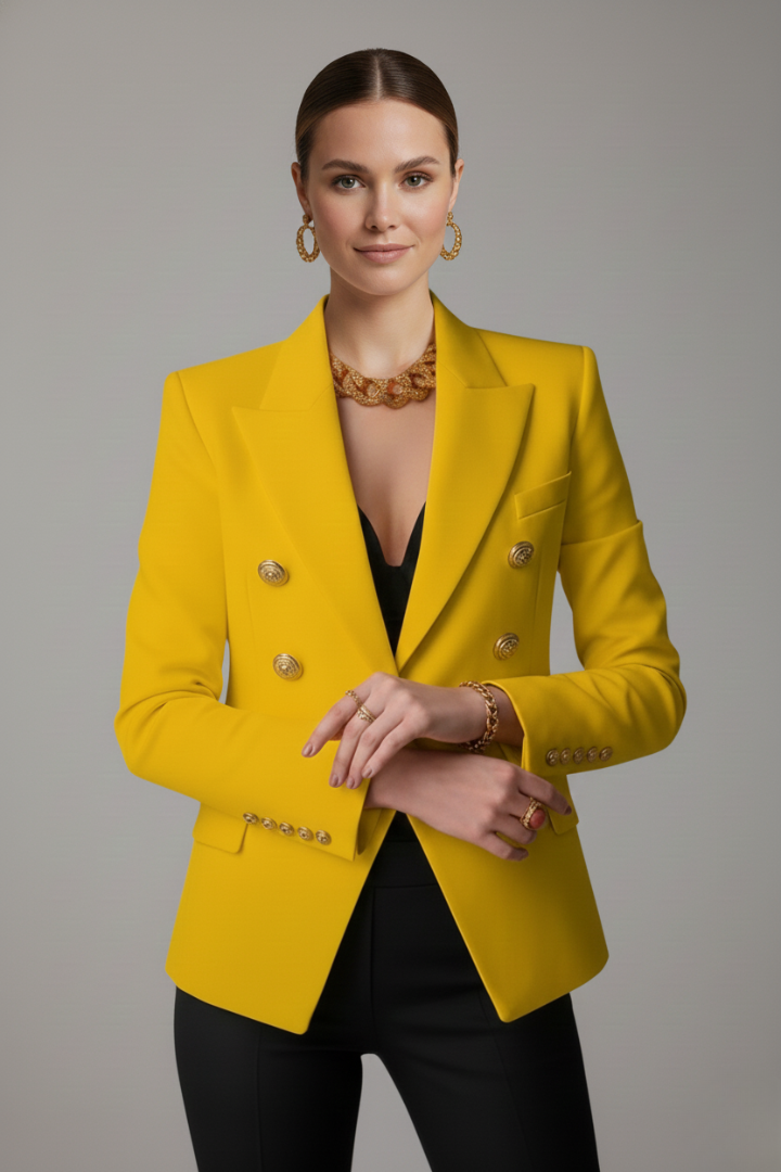 Clover | Double-Breasted Blazer with Statement Button Front for Women