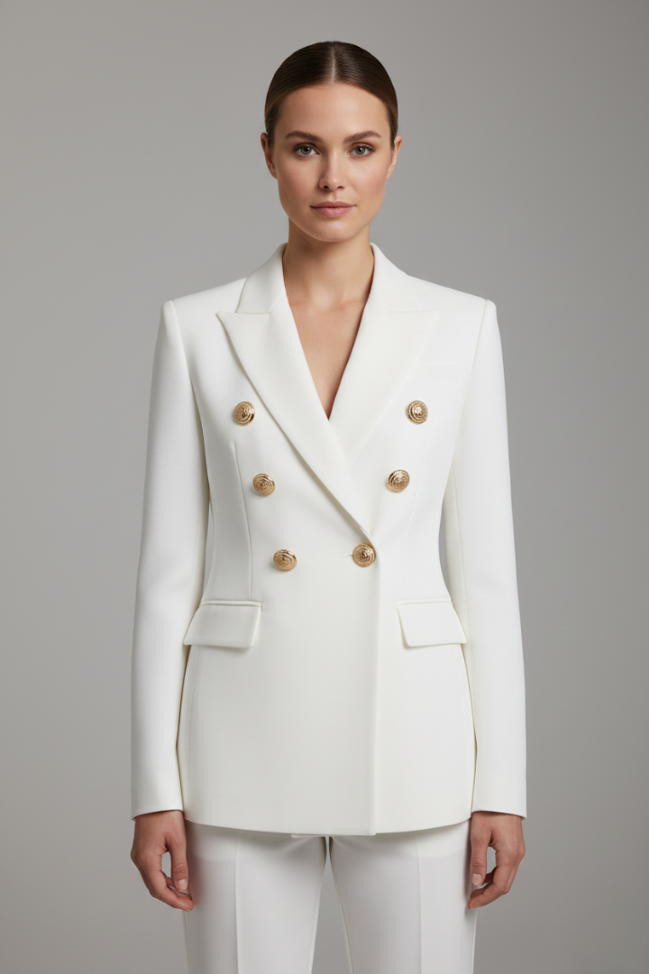 Clover | Double-Breasted Blazer with Statement Button Front for Women