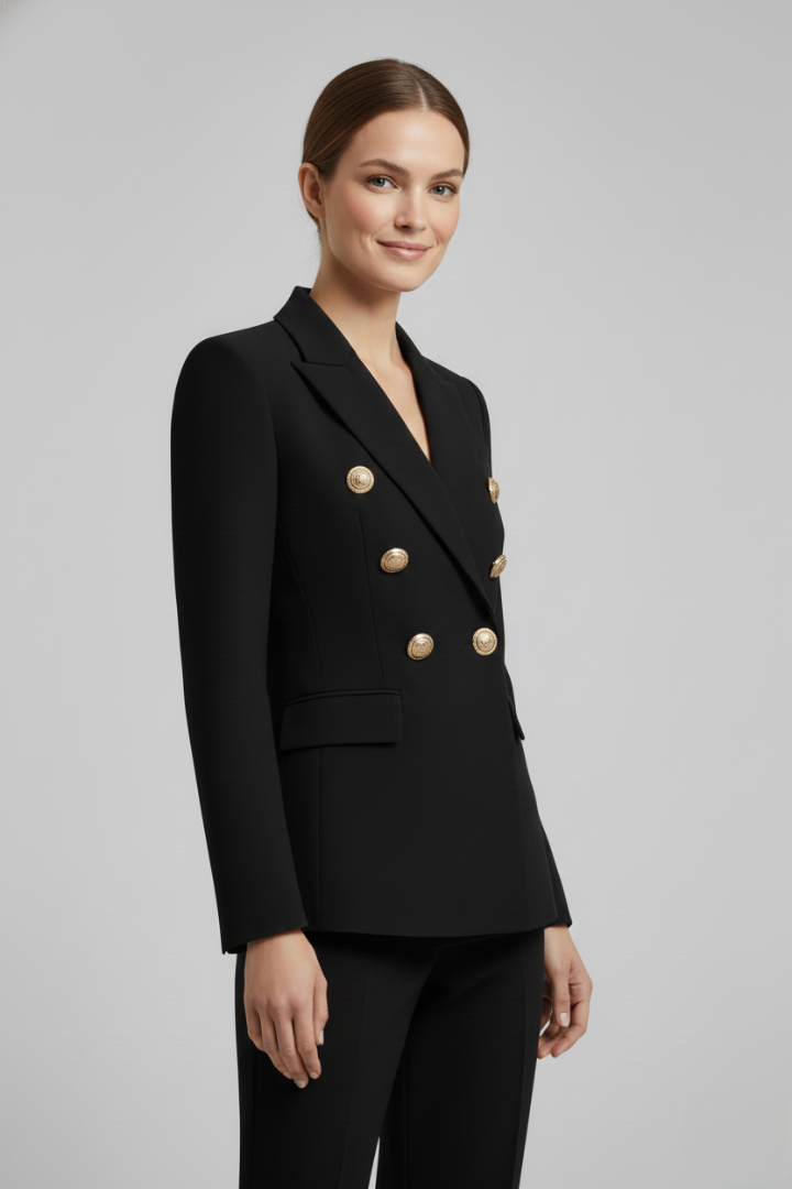 Clover | Double-Breasted Blazer with Statement Button Front for Women