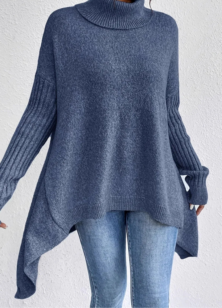 Ingrid | Oversized Ribbed Turtleneck Knit Sweater for Women