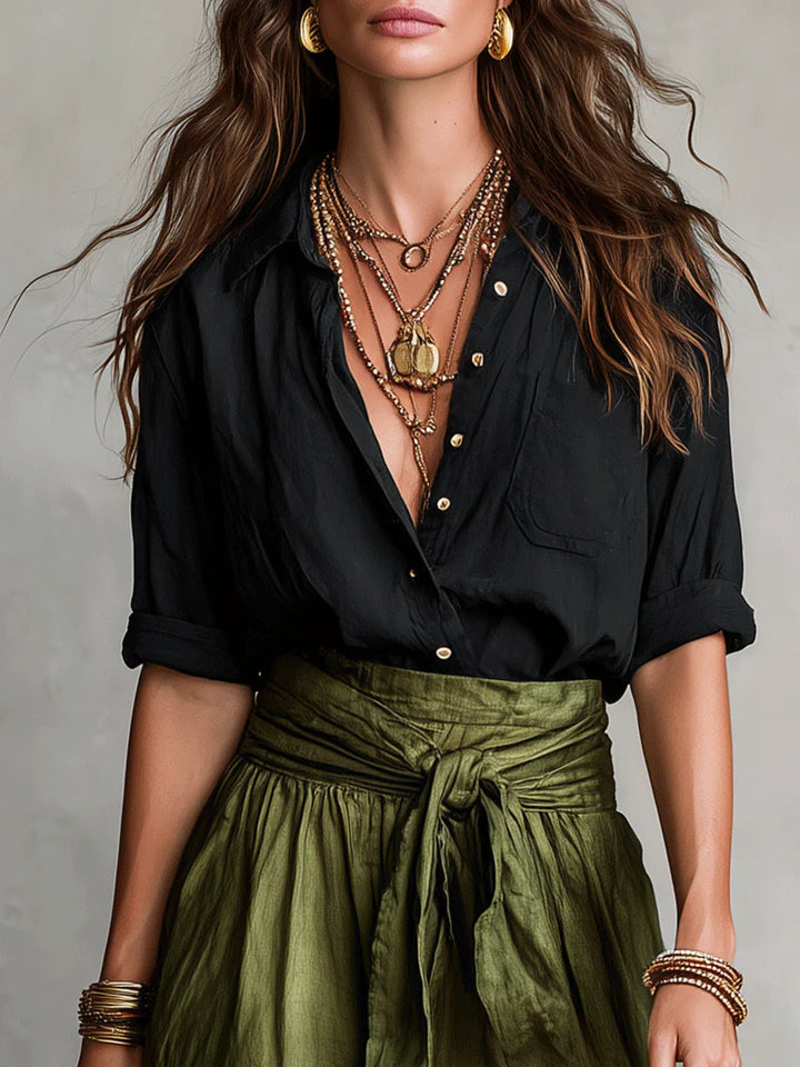 River | Classic Top and Midi Skirt Two Piece Set for Women