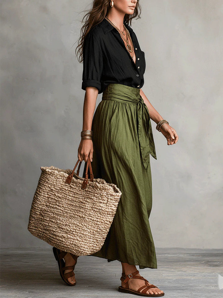 River | Classic Top and Midi Skirt Two Piece Set for Women