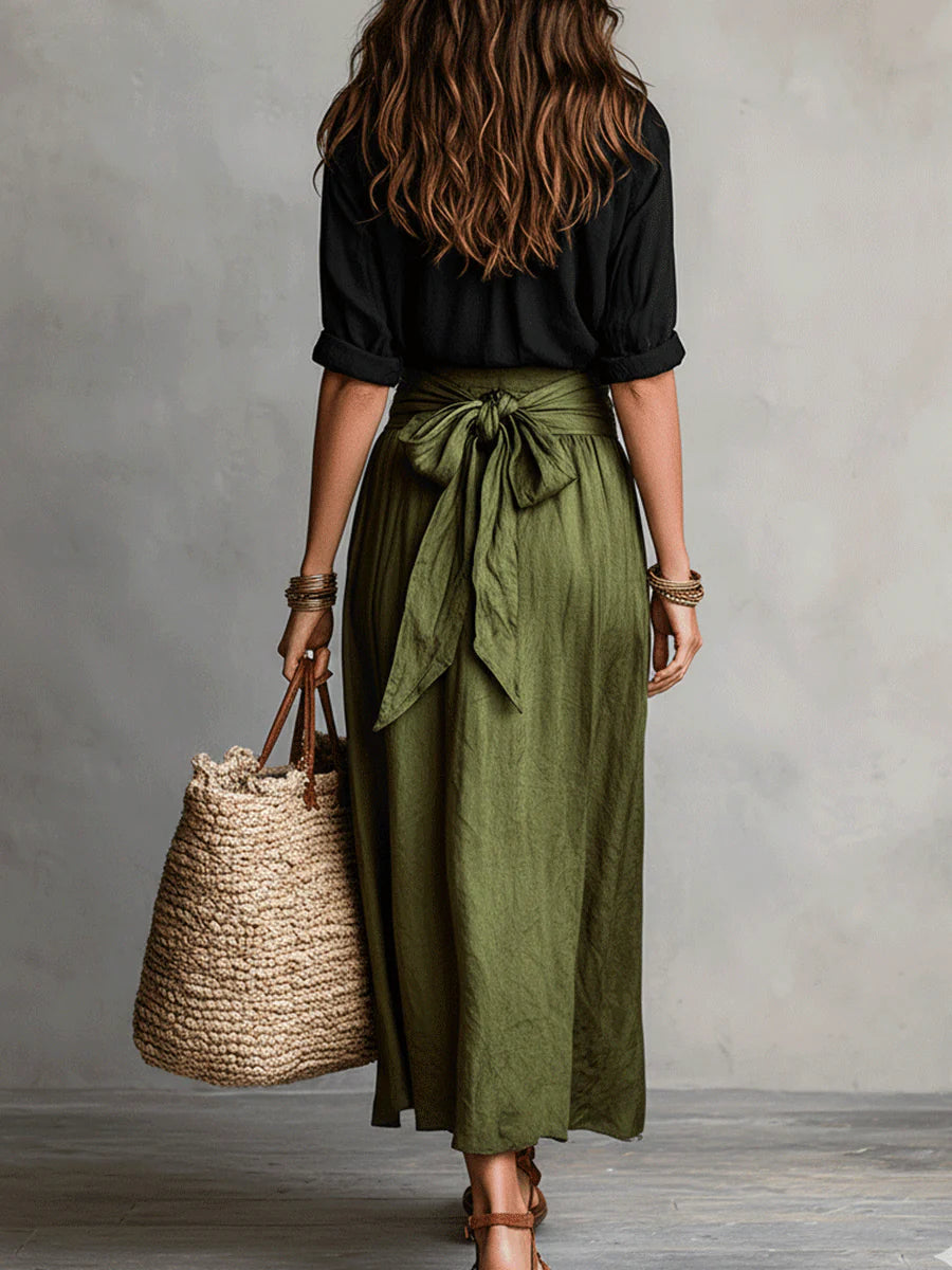 River | Classic Top and Midi Skirt Two Piece Set for Women