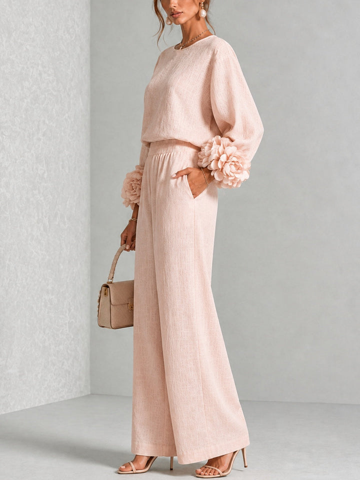 Rosalie | Floral Two Piece Set with Detailed Cuff Finish for Women