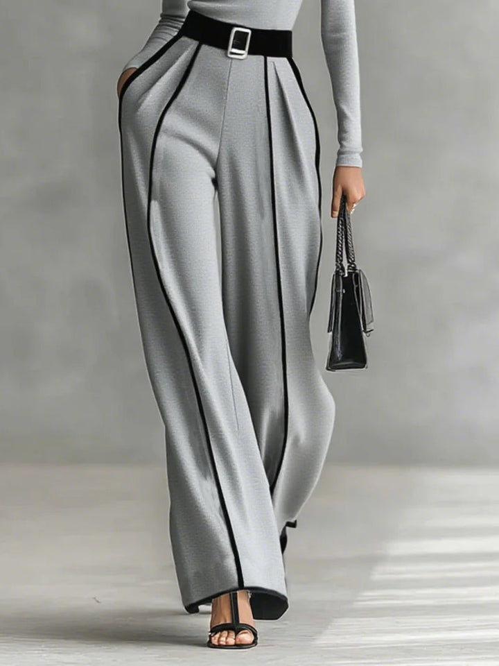 Renata | High-Neck Top and Wide-Leg Trouser Two-Piece Set for Women