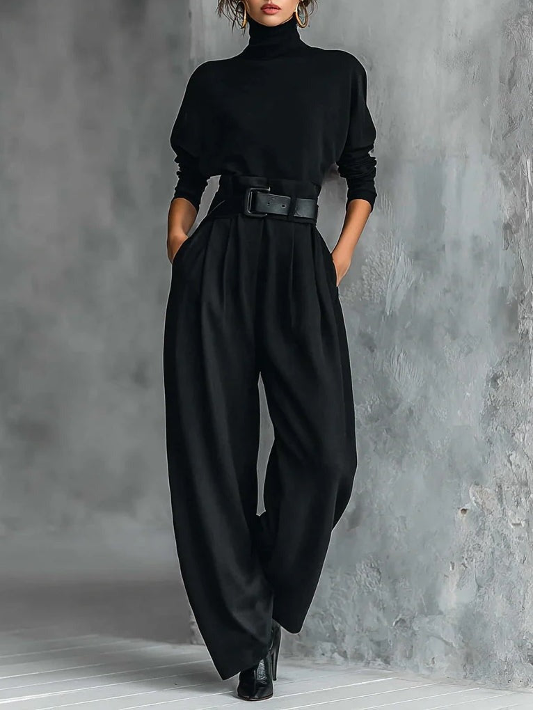 JULIET -Turtleneck &amp; Straight Leg Pants Set