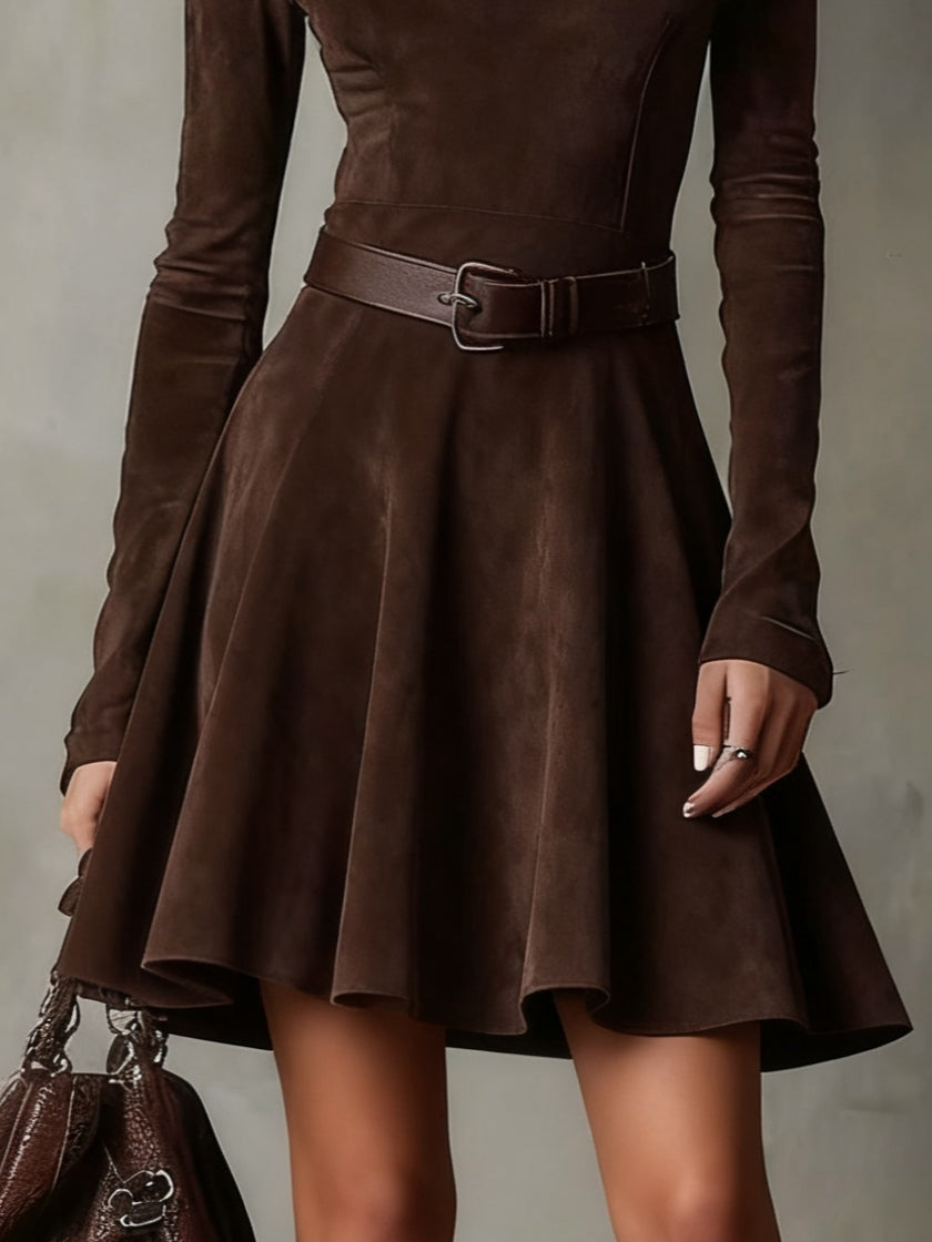 Meredith - Vintage Suede Mini Dress