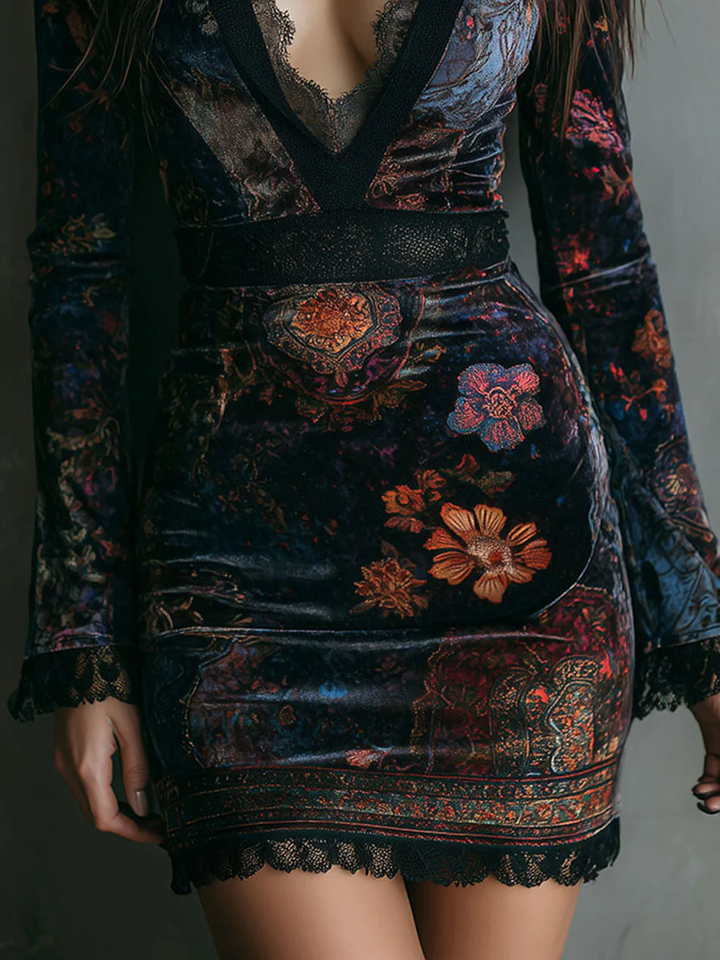 Thea - Slim-Fit Mini Dress With Floral Print