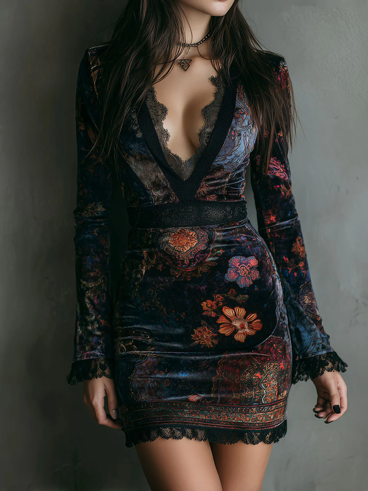 Thea - Slim-Fit Mini Dress With Floral Print