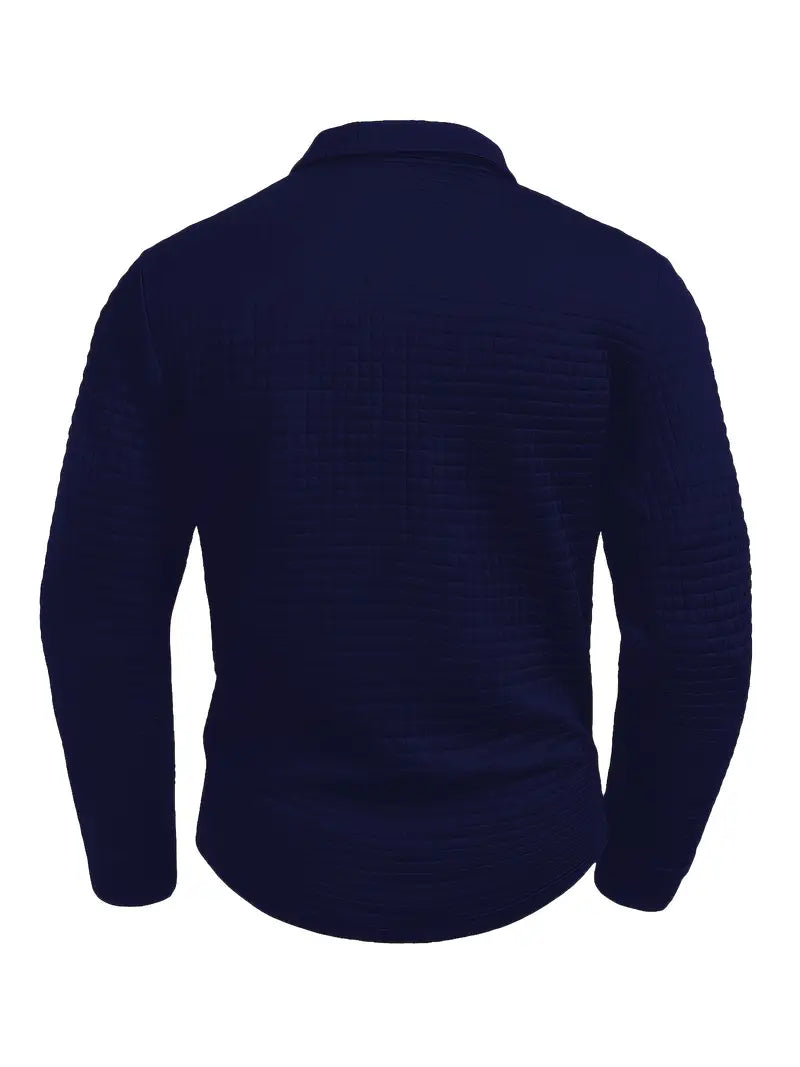 Ivor | Slim Fit Textured Polo with Zip Sleeve Pocket for Men