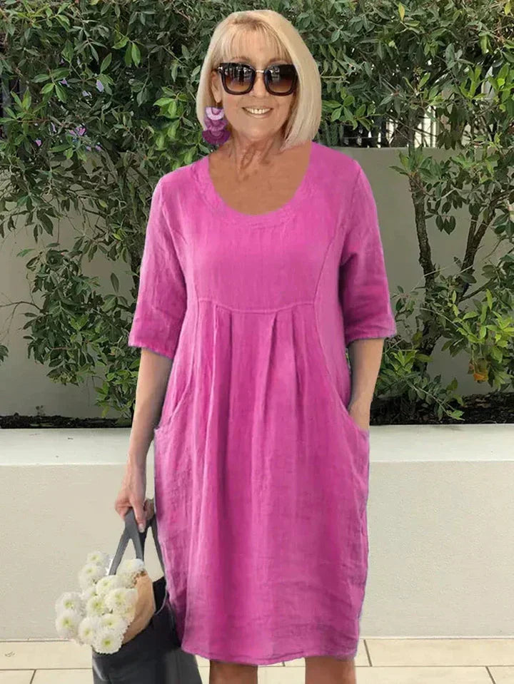 Liese - Loose Cotton Dress With Pocket