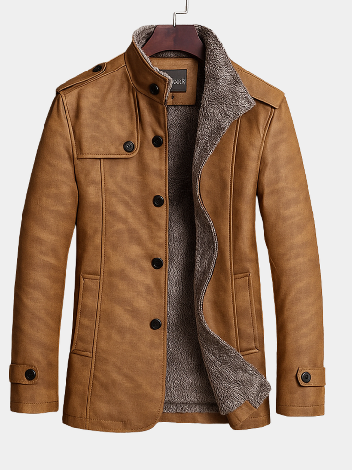 Marston | Suede Lined Winter Coat with Rugged Structure for Men