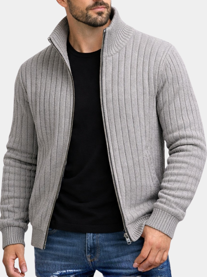 Montclair | Ribbed Zip Cardigan with Steady Everyday Build for Men