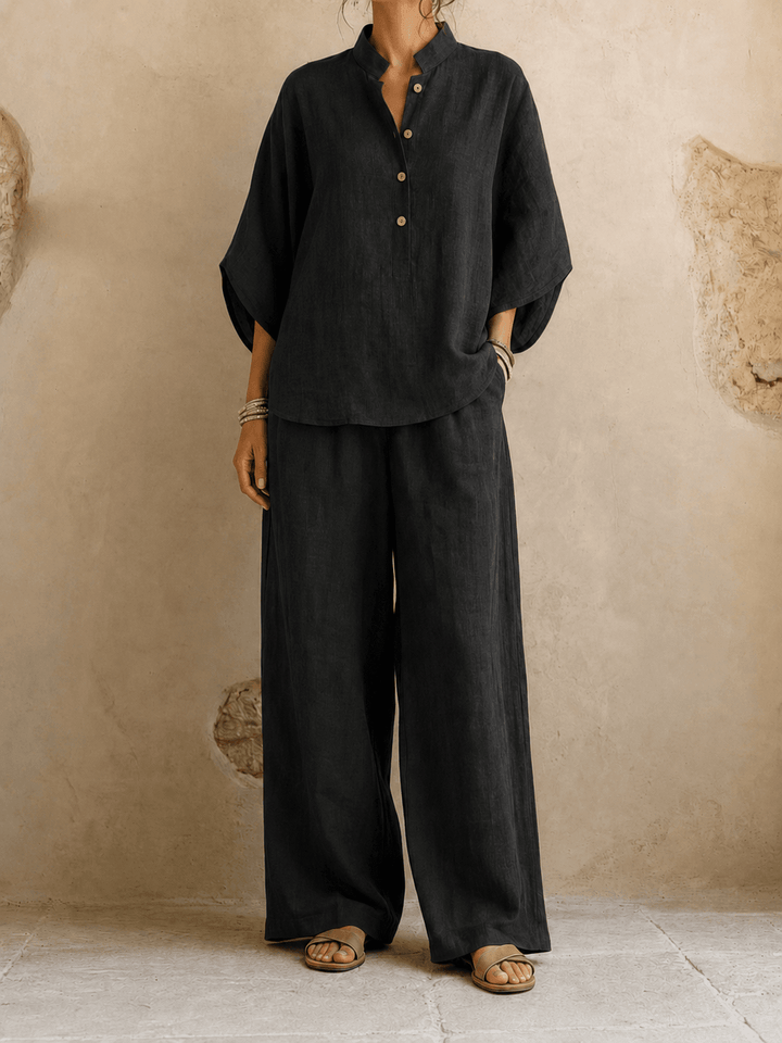 Maribel | Batwing Sleeve Top and Wide Leg Trouser Set for Women