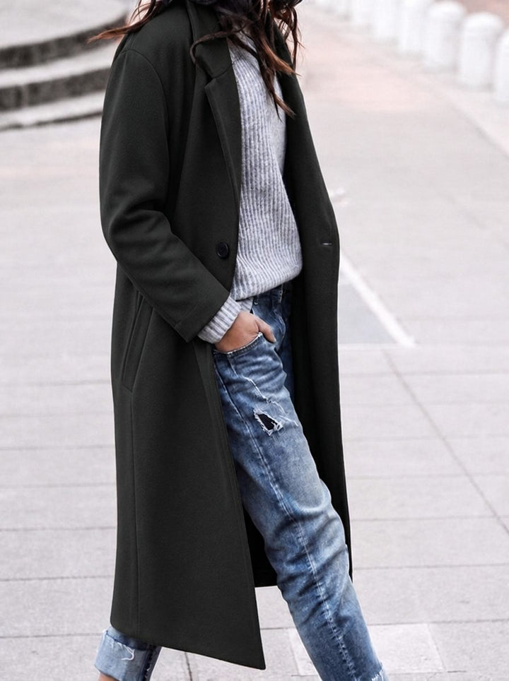Nola | Oversized Button-Up Winter Coat with Lapel Collar for Women