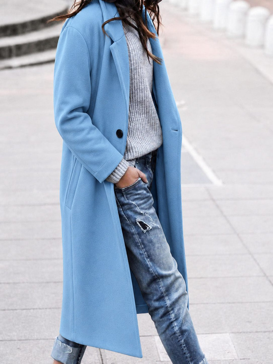 Nola | Oversized Button-Up Winter Coat with Lapel Collar for Women