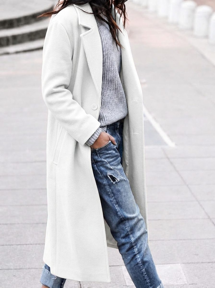 Nola | Oversized Button-Up Winter Coat with Lapel Collar for Women