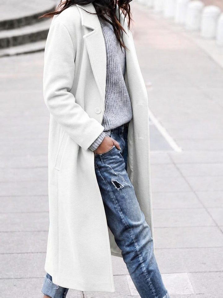 Nola | Oversized Button-Up Winter Coat with Lapel Collar for Women