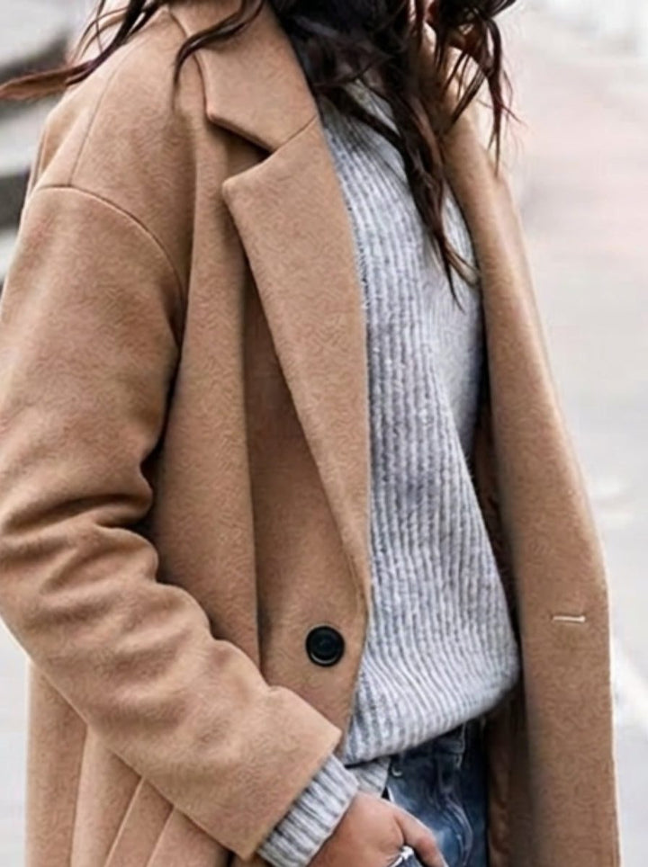 Nola | Oversized Button-Up Winter Coat with Lapel Collar for Women