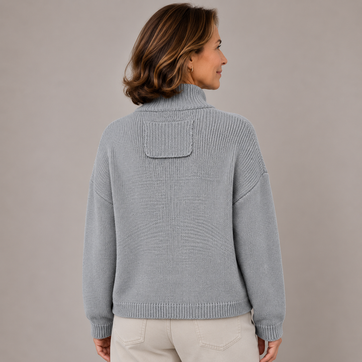 Sybilla | Stand Collar Button Cardigan with Loose Knit Fit for Women