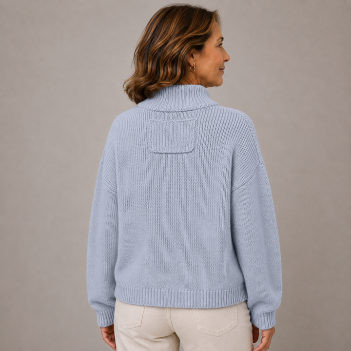 Sybilla | Stand Collar Button Cardigan with Loose Knit Fit for Women