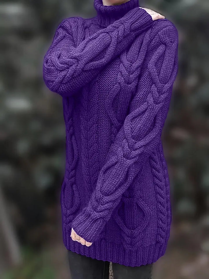 Valéria | Long Winter Cable-Knit Sweater