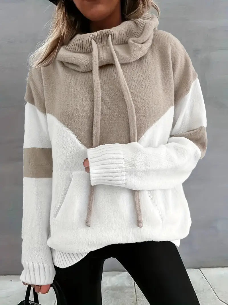 Riona | Dual Tone Cosy Hoodie with Colour Block Design for Women