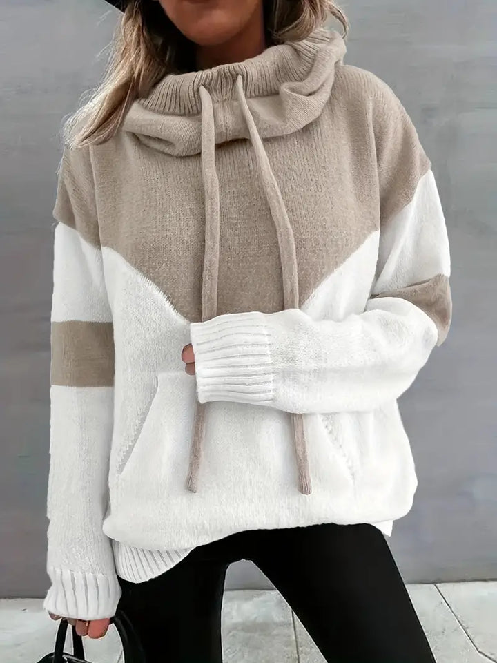 Riona | Dual Tone Cosy Hoodie with Colour Block Design for Women