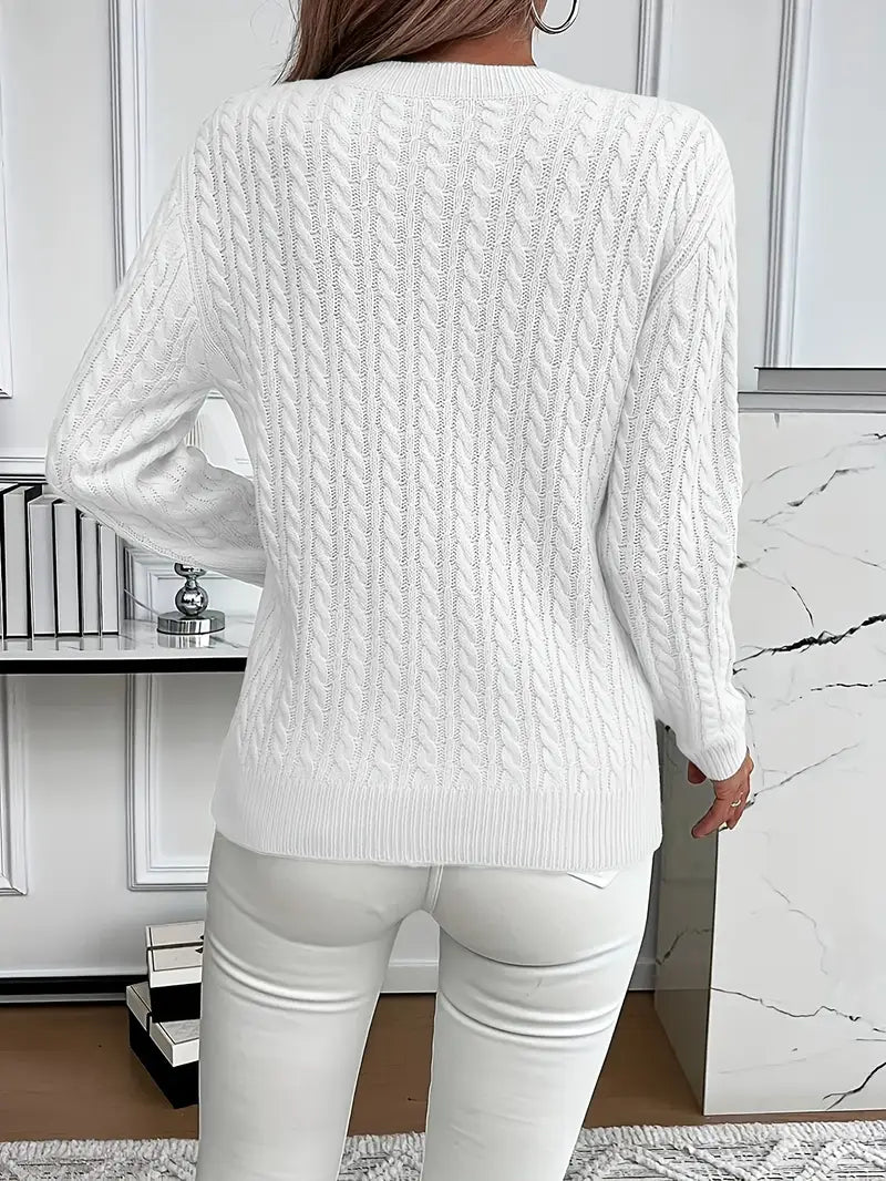Lena | Classic Cable Knit Sweater with High Quality Yarn for Women