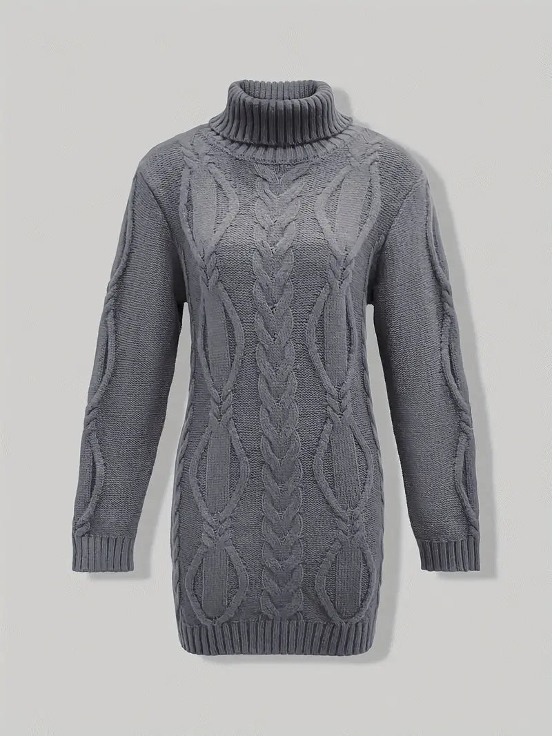 Valéria | Long Winter Cable-Knit Sweater