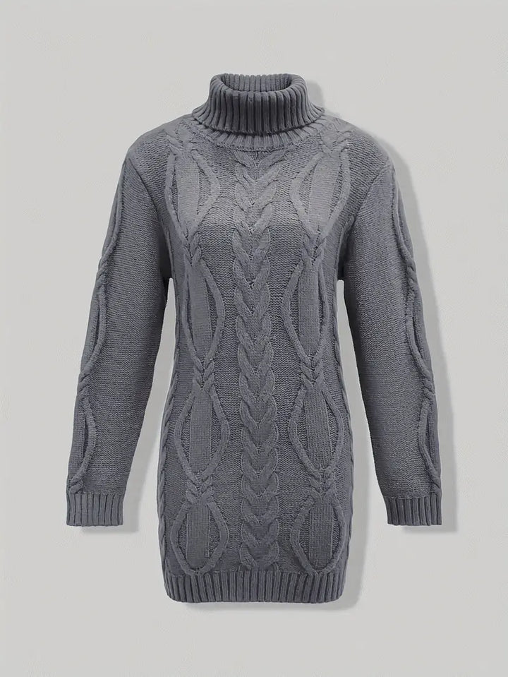Valéria | Long Winter Cable-Knit Sweater